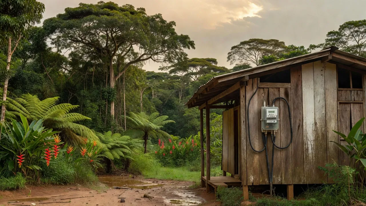 Medidor de energia em residência de Rondônia da Energisa