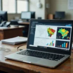 Tela de computador com ferramenta online de dados eleitorais de Rondônia