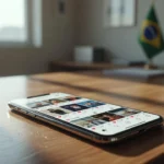 Tela de smartphone com redes sociais representando proibição do TSE a recomendações de candidatos