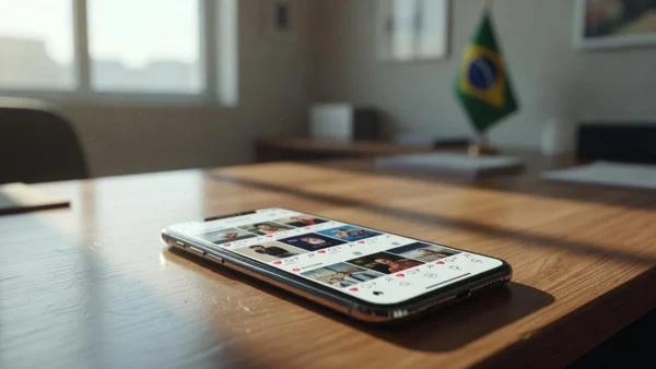 Tela de smartphone com redes sociais representando proibição do TSE a recomendações de candidatos
