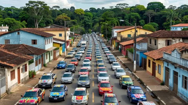 Caravana de 500 carros adesivados em Porto Velho durante pré-candidatura ao Senado
