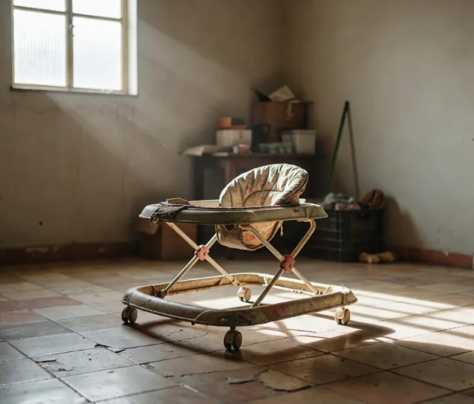 Andador adaptado para bebê em campanha de arrecadação familiar no Brasil